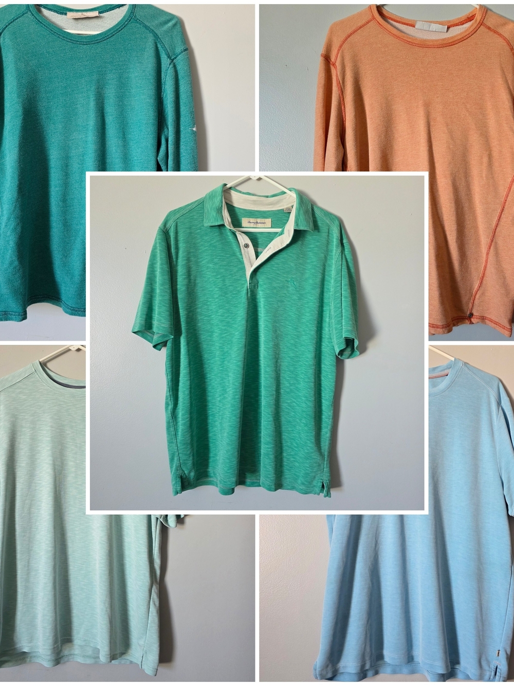 Mens Tommy Bahama Shirt Bundle Lot (5) Size L Cotton Blends Comfortable Wear